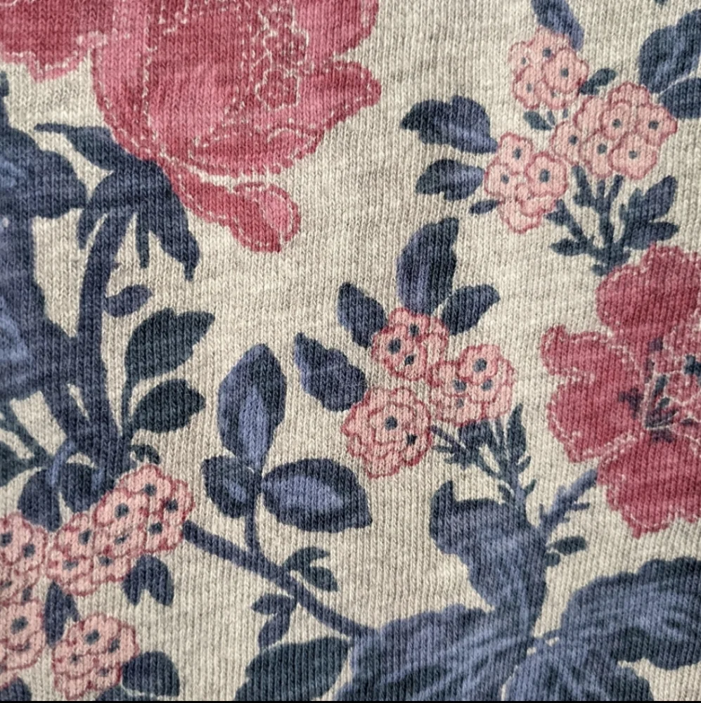 Loft Sweatshirt Pink Gray Blue Floral Long Sleeves